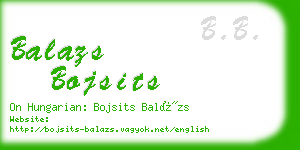 balazs bojsits business card